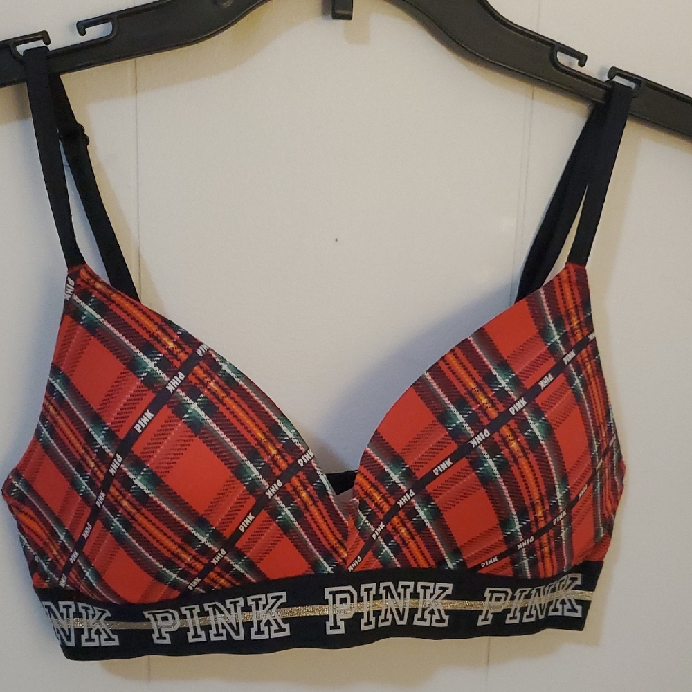 PINK Victoria's Secret Red Plaid Bralette